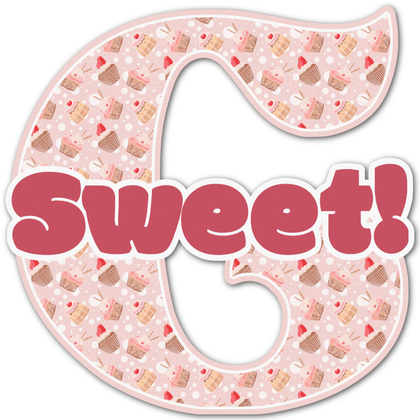 Custom Sweet Cupcakes Name & Initial Decal - Up to 18"x18" (Personalized)