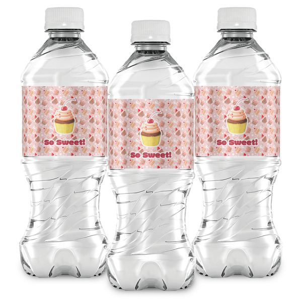 Sweet Cupcakes Water Bottle Labels - Front View