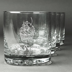 Sweet Cupcakes Whiskey Glasses (Set of 4) (Personalized)