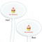 Sweet Cupcakes White Plastic 7" Stir Stick - Double Sided - Oval - Front & Back