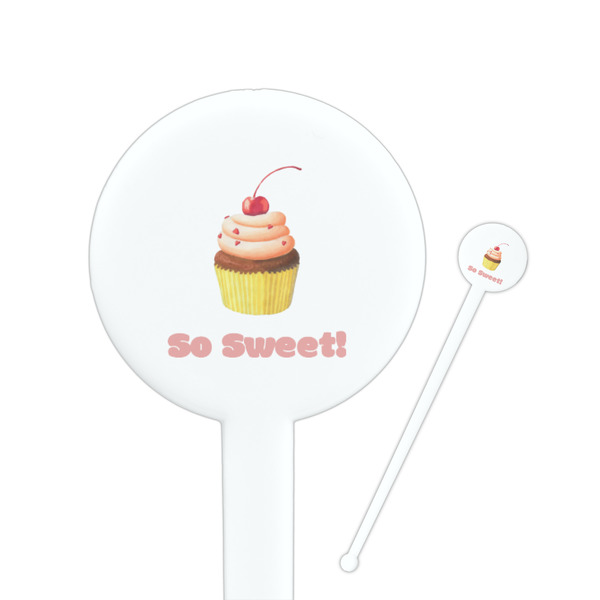 Custom Sweet Cupcakes Round Plastic Stir Sticks (Personalized)