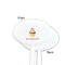 Sweet Cupcakes White Plastic 7" Stir Stick - Single Sided - Oval - Front & Back