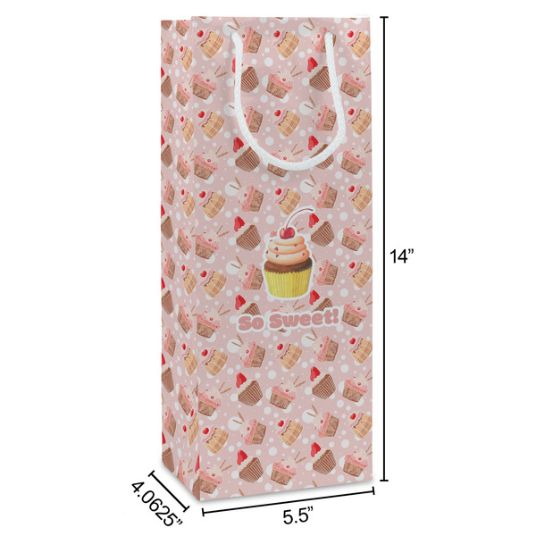 Sweet Cupcakes Wine Gift Bag - Dimensions