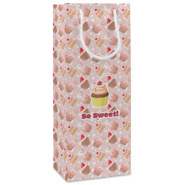 Custom Sweet Cupcakes Wine Gift Bags - Matte (Personalized)