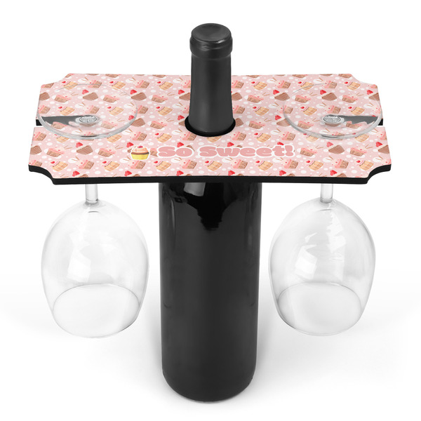 Custom Sweet Cupcakes Wine Bottle & Glass Holder (Personalized)