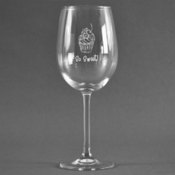 Sweet Cupcakes Wine Glass - Engraved (Personalized)