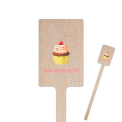 Sweet Cupcakes 6.25" Rectangle Wooden Stir Sticks - Double Sided (Personalized)