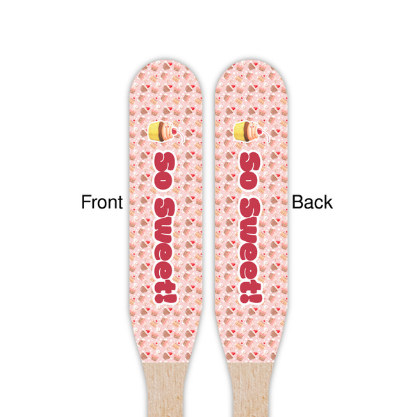 Sweet Cupcakes Wooden Food Pick - Paddle - Double Sided - Front & Back