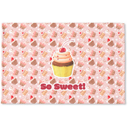 Sweet Cupcakes Woven Mat w/ Name or Text