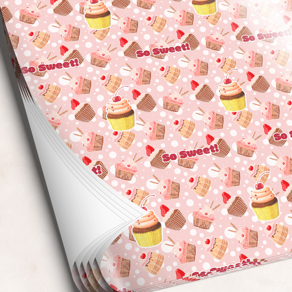 Custom Sweet Cupcakes Wrapping Paper Sheets - Single-Sided - 20" x 28" (Personalized)