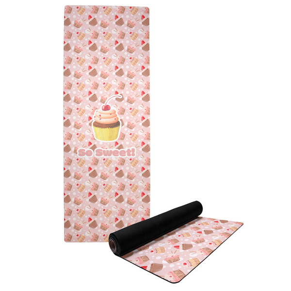 Custom Sweet Cupcakes Yoga Mat w/ Name or Text