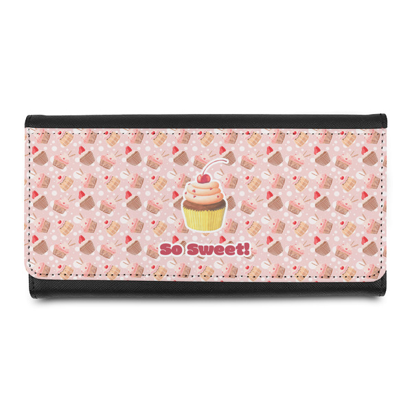 Custom Sweet Cupcakes Leatherette Ladies Wallet w/ Name or Text