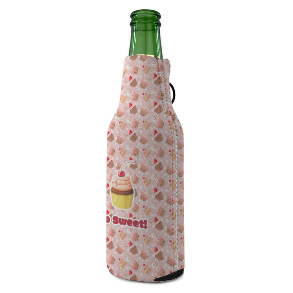 Sweet Cupcakes Zipper Bottle Cooler - ANGLE (bottle)