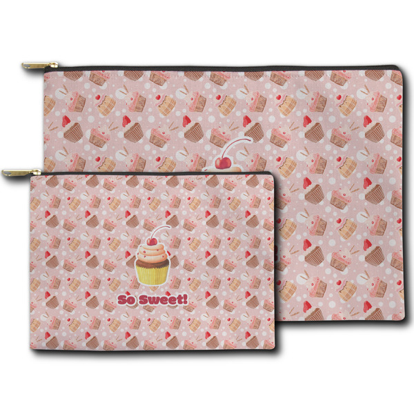 Sweet Cupcakes Zippered Pouches - Size Comparison