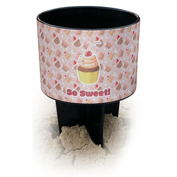 Custom Sweet Cupcakes Black Beach Spiker Drink Holder (Personalized)