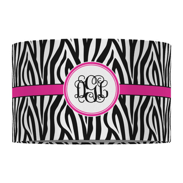 Zebra Print 12" Drum Lampshade - FRONT (Fabric)