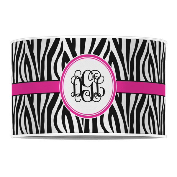 Zebra Print 12" Drum Lampshade - FRONT (Poly Film)