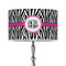 Zebra Print 12" Drum Lampshade - ON STAND (Poly Film)