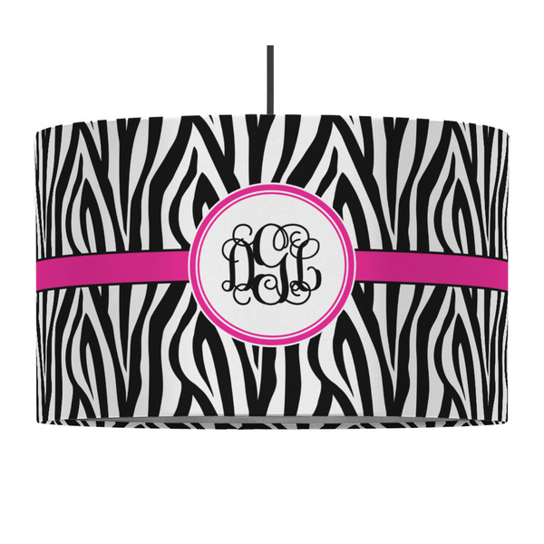 Zebra Print 12" Drum Lampshade - PENDANT (Fabric)