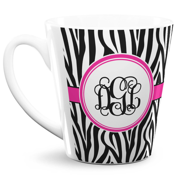 Custom Zebra Print 12 Oz Latte Mug (Personalized)