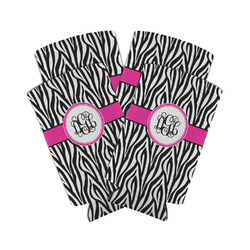 Zebra Print Can Cooler (tall 12 oz) - Set of 4 (Personalized)