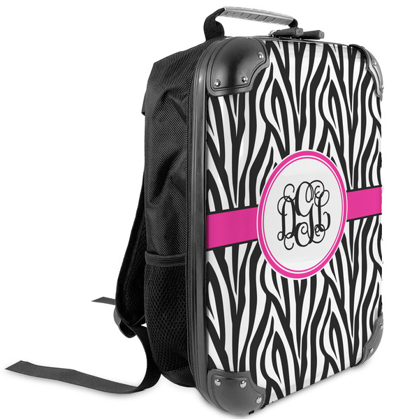 Custom Zebra Print Kids Hard Shell Backpack (Personalized)