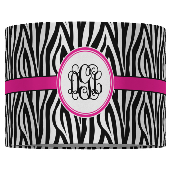 Zebra Print 16" Drum Lampshade - FRONT (Fabric)