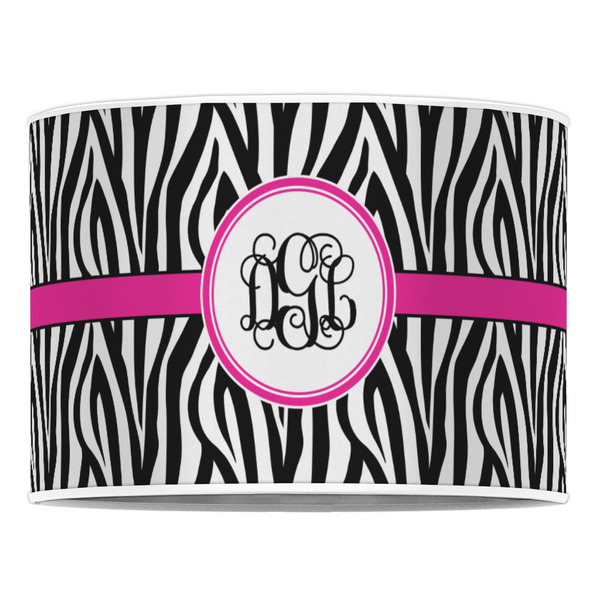Zebra Print 16" Drum Lampshade - FRONT (Poly Film)