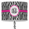 Zebra Print 16" Drum Lampshade - ON STAND (Poly Film)