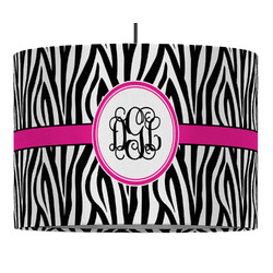 Zebra Print Drum Pendant Lamp (Personalized)