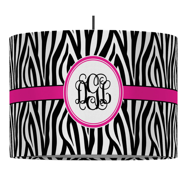 Custom Zebra Print Drum Pendant Lamp (Personalized)