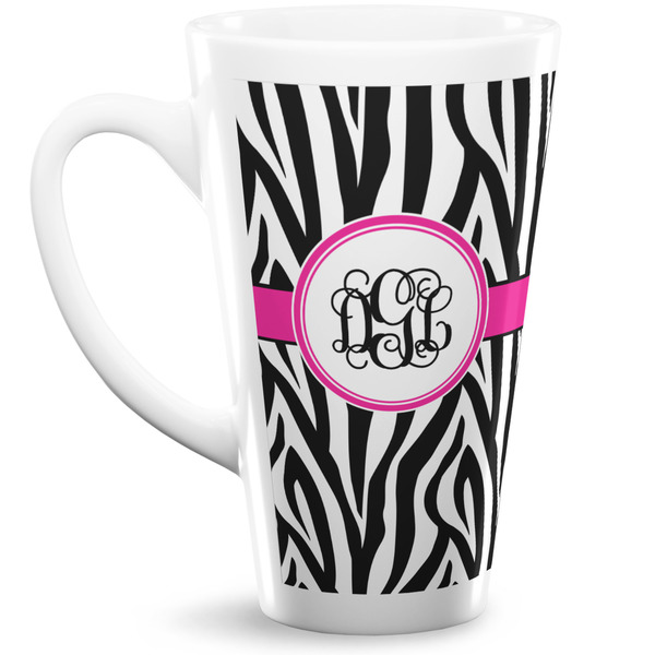 Custom Zebra Print 16 Oz Latte Mug (Personalized)