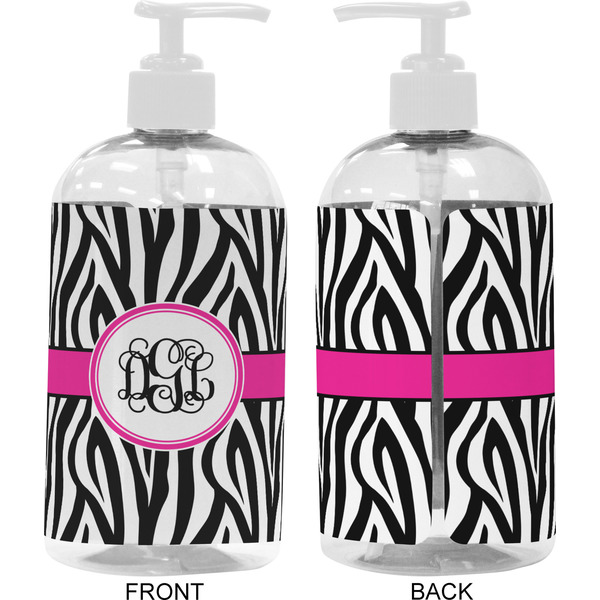 Zebra Print 16 oz Plastic Liquid Dispenser- Approval- White