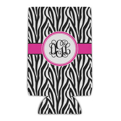 Zebra Print Can Cooler (16 oz) (Personalized)