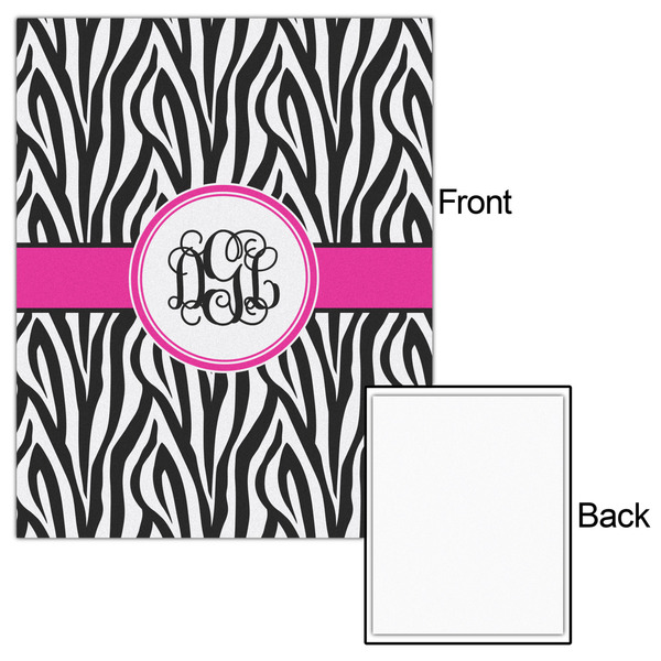 Zebra Print 16x20 - Matte Poster - Front & Back