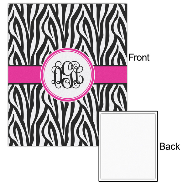 Zebra Print 20x24 - Matte Poster - Front & Back