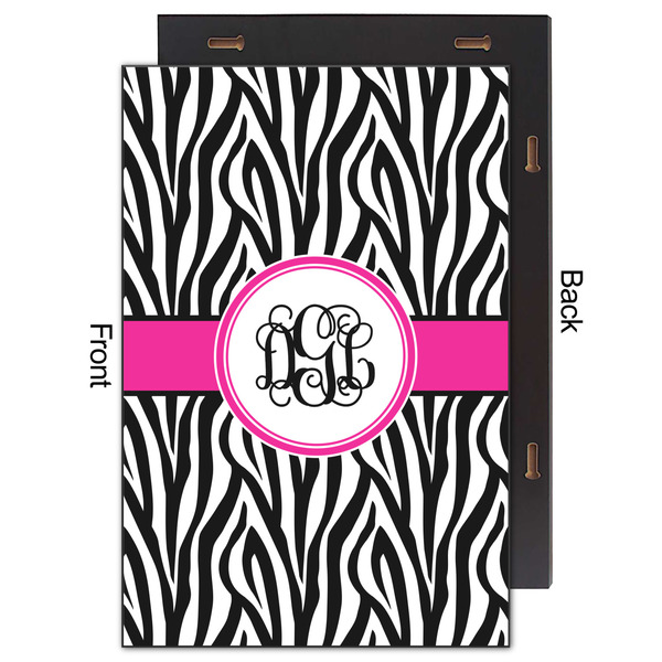 Zebra Print 20x30 Wood Print - Front & Back View