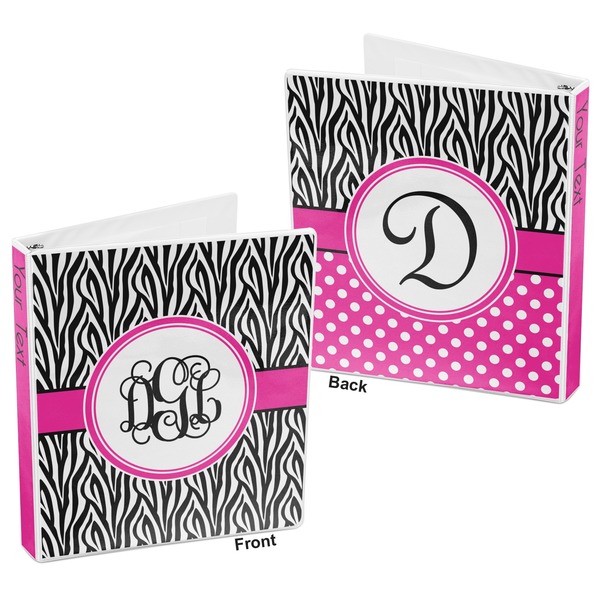 Zebra Print 3-Ring Binder Front and Back