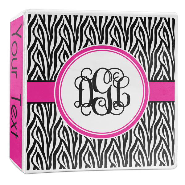 Custom Zebra Print 3-Ring Binder - 2 inch (Personalized)