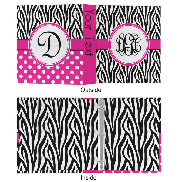 Zebra Print 3 Ring Binders - Full Wrap - 1" - APPROVAL