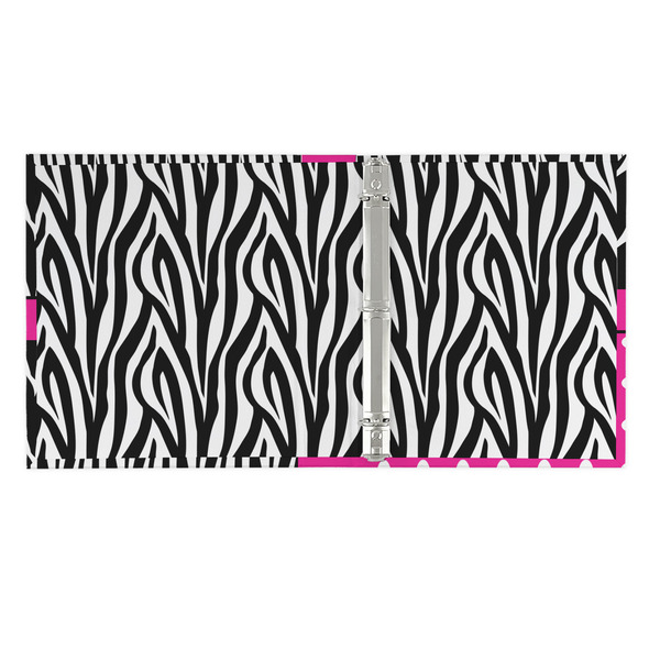 Zebra Print 3 Ring Binders - Full Wrap - 1" - OPEN INSIDE