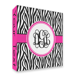 Zebra Print 3 Ring Binder - Full Wrap (Personalized)