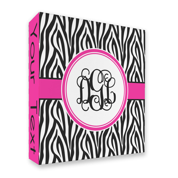 Custom Zebra Print 3 Ring Binder - Full Wrap - 2" (Personalized)