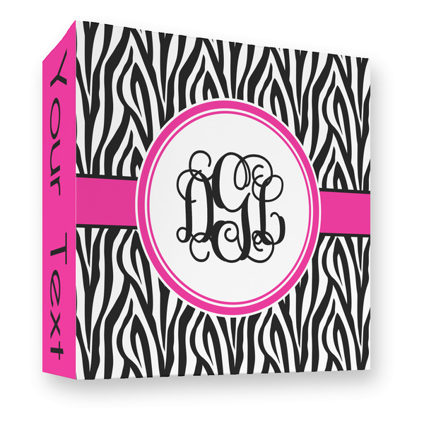 Custom Zebra Print 3 Ring Binder - Full Wrap - 3" (Personalized)
