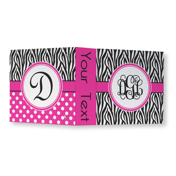 Zebra Print 3 Ring Binders - Full Wrap - 3" - OPEN OUTSIDE