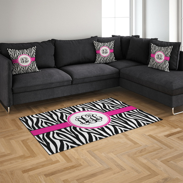 Zebra Print 4'x6' Indoor Area Rugs - IN CONTEXT