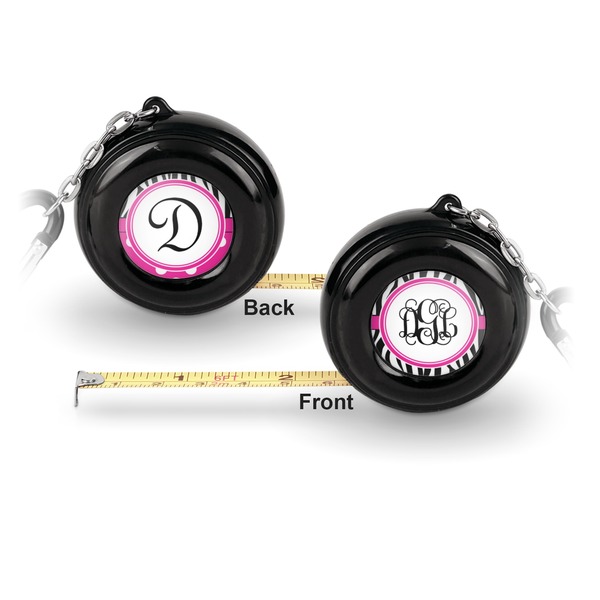 Zebra Print 6-Ft Pocket Tape Measure with Carabiner Hook - Front and Back
