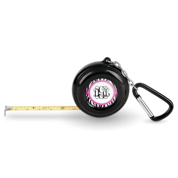 Custom Zebra Print Pocket Tape Measure - 6 Ft w/ Carabiner Clip (Personalized)