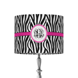 Zebra Print 8" Drum Lamp Shade - Fabric (Personalized)