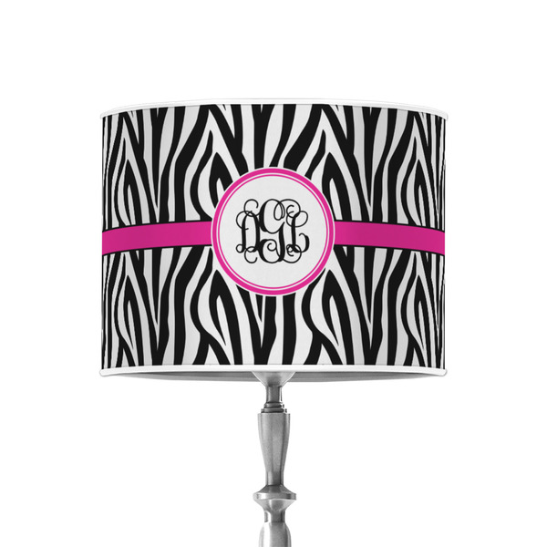 Zebra Print 8" Drum Lampshade - ON STAND (Poly Film)